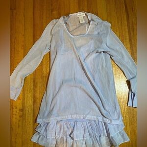 Soft Surroundings Top lavender  Sz XS Women Ruffle on Bottom Pullover (E)5